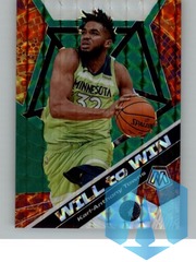 2019-20 Panini Mosaic Karl-Anthony Towns #2 Will to Win Mosaic Green